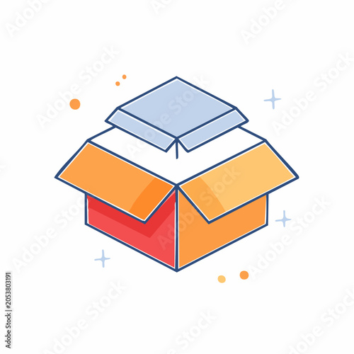 Open Cardboard Box Icon