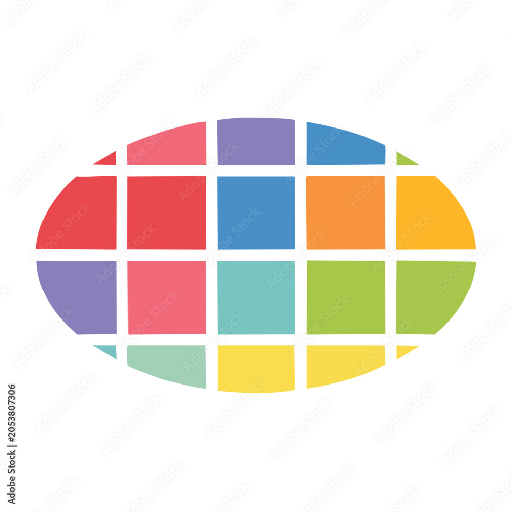 Naklejka premium Colorful geometric grid pattern illustration