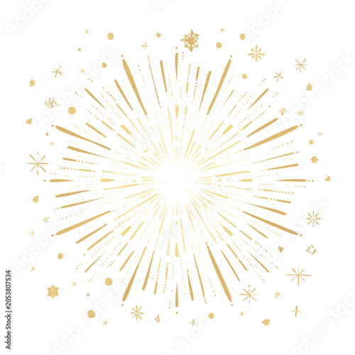 Minimalist gold firework illustration