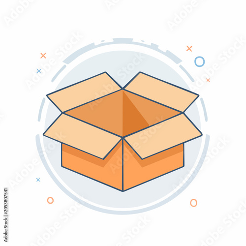 Open Cardboard Box Icon