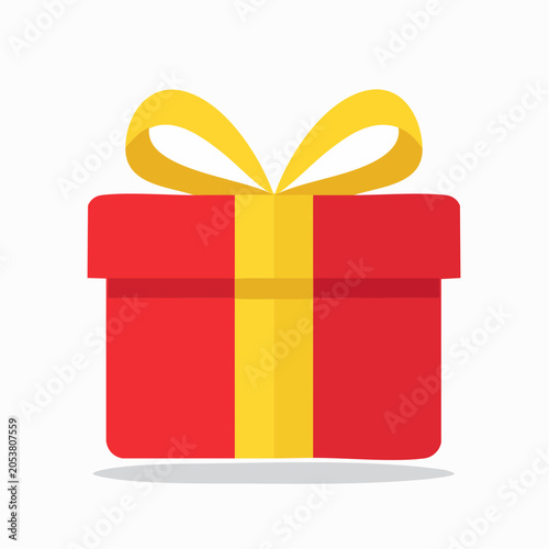 Red Gift Box with Yellow Ribbon and Bow