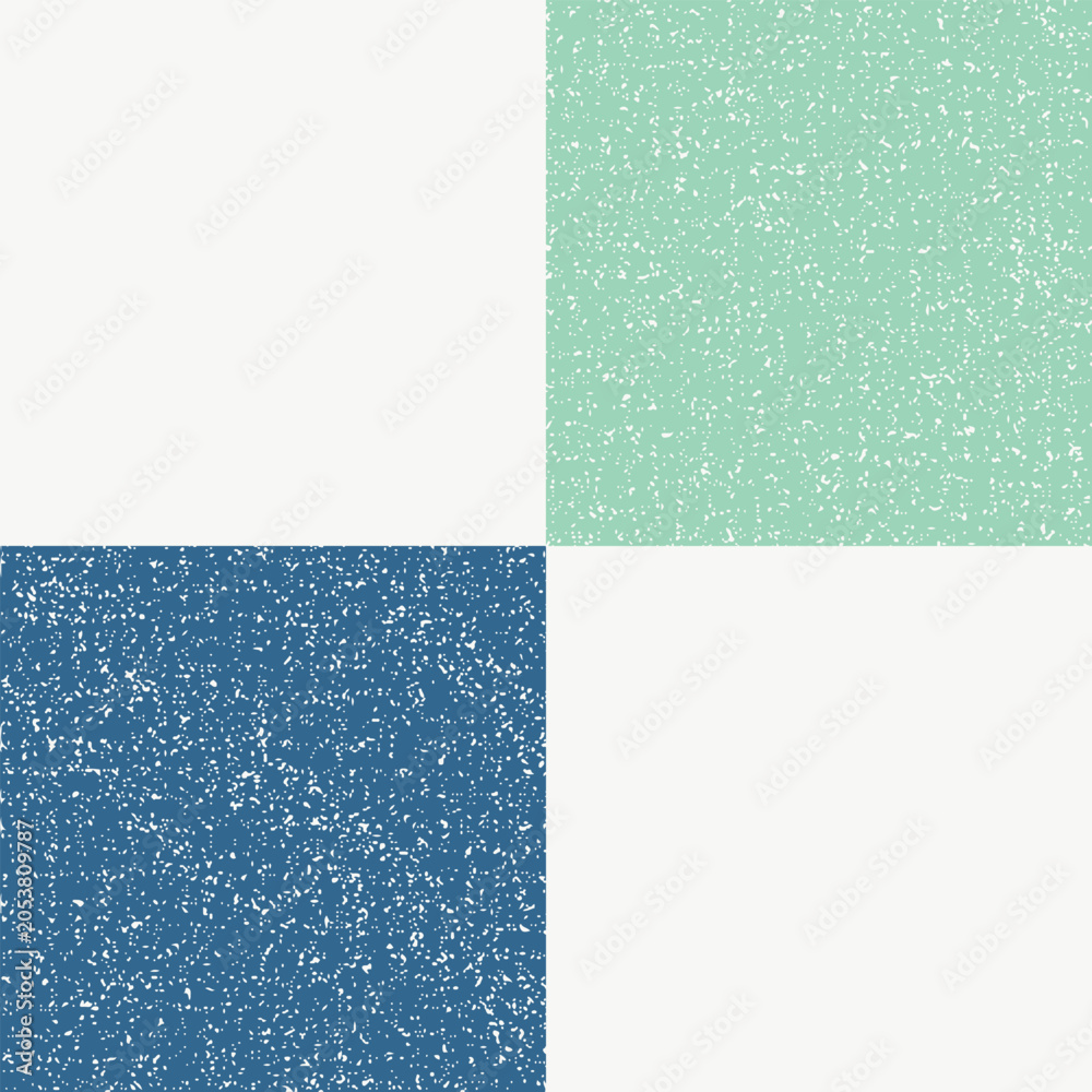 Fototapeta premium Nautical blue and mint checkerboard pattern. Coastal geometric textured gingham tile design. Part of the Oceanic Geometry Collection. Vector illustration