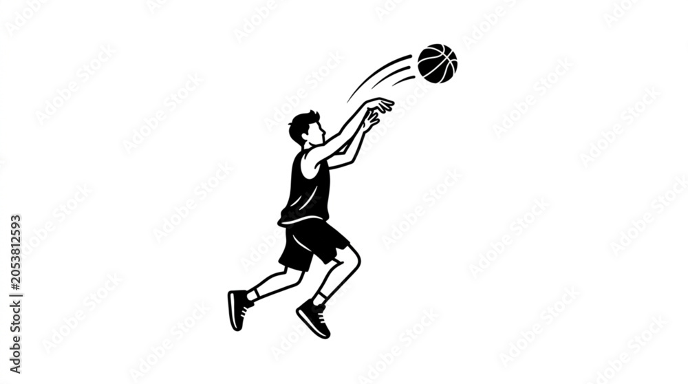Obraz premium Basketball player jumping to shoot the ball.