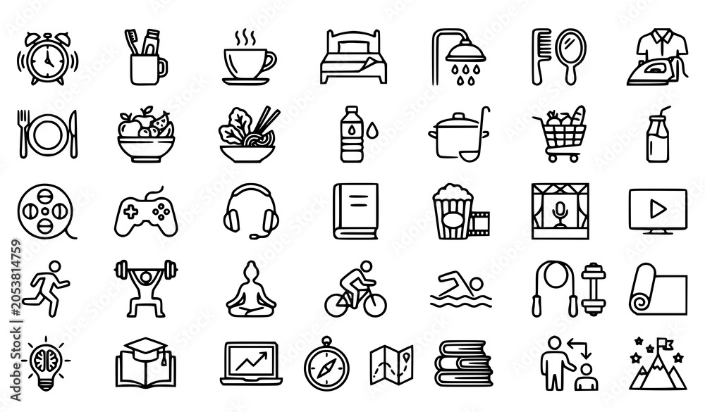 Fototapeta premium Daily life icons set