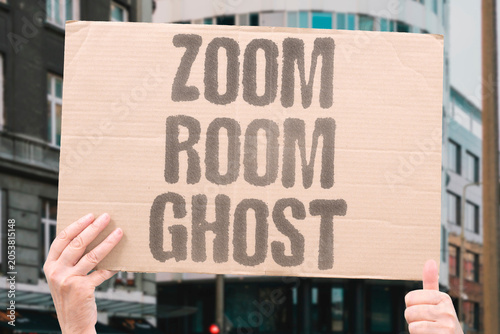 фотографія "Zoom room ghost" Virtual meeting space empty