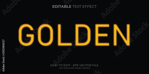 Golden text effect, Gold blur editable text style