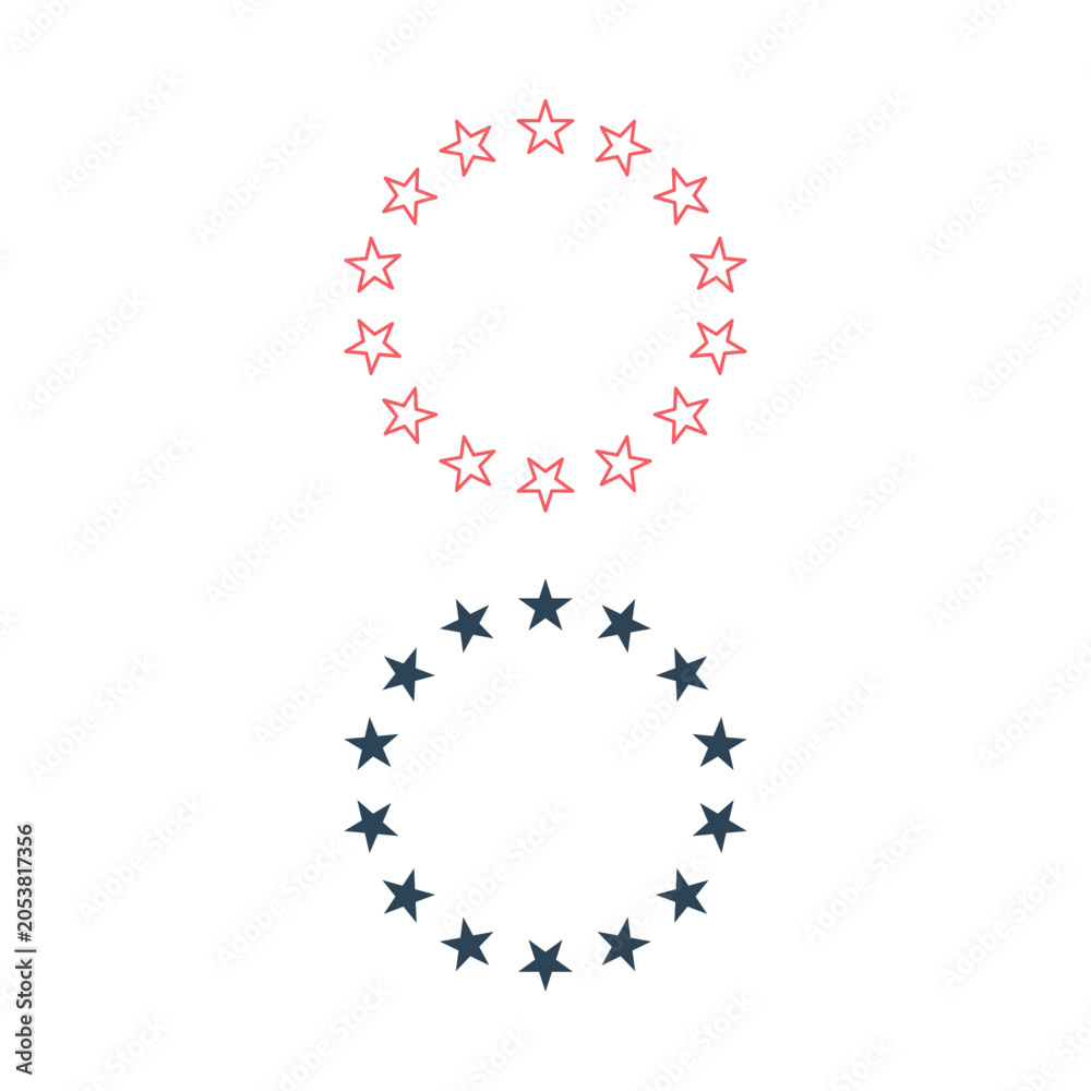 Fototapeta premium Star icons set vector flat style illustration