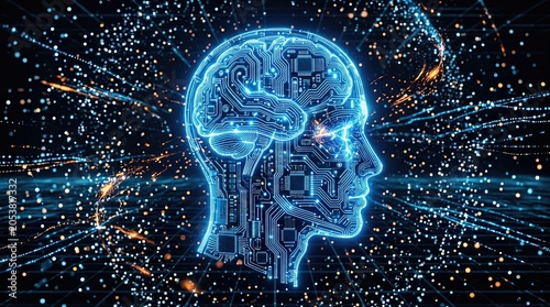 Exploring artificial intelligence development virtual environment digital illustration futuristic perspective conceptual visualization of neural networks