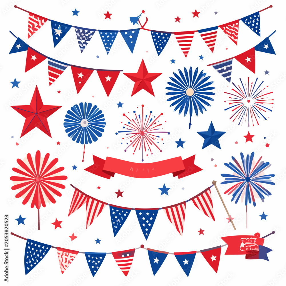 Obraz premium patriotic American Independence Day decorations.