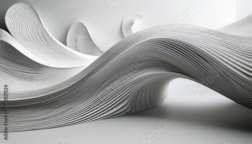 Curvilinear Elements In White Background