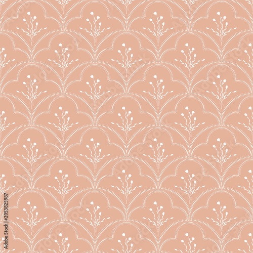 Simple, elegant floral pattern in soft pink color for decoration and design