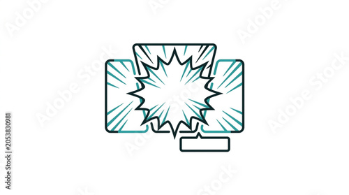 Εκτύπωση καμβά Computer screen explosion graphic with radiating lines.