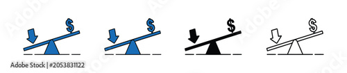 Foto Financial leverage icon designs representing funding assets and investment perfo