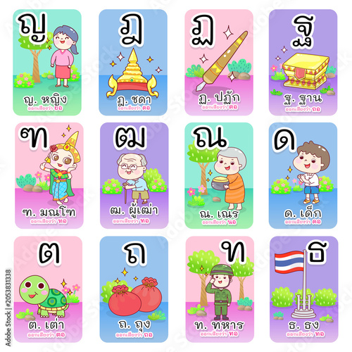 Set thai alphabet  card