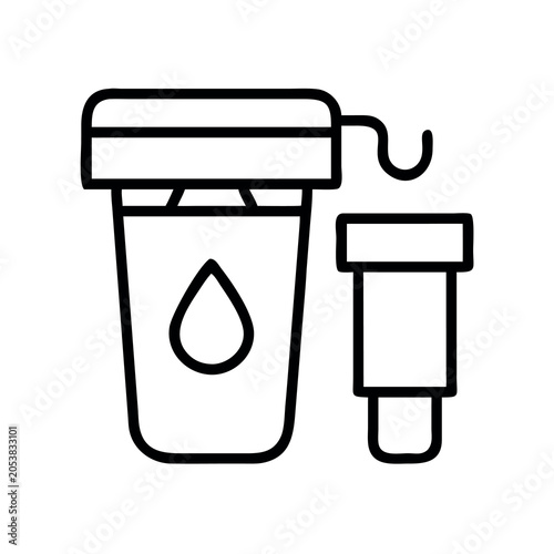 Line Art Water Filter Pitcher with Cartridge Illustration Minimalist Design