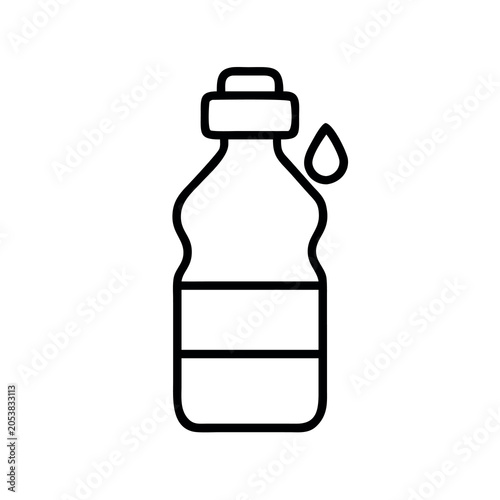 Minimalist Water Bottle Icon Isolated on White Background Vector Illustration