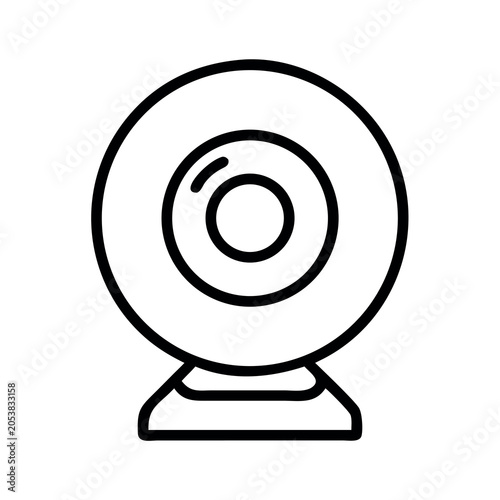 Simple Line Art Icon of a Webcam on a Stand
