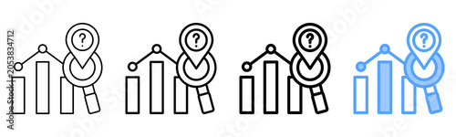 Photos Market Forecast Different Style Outline Collection Set Icon