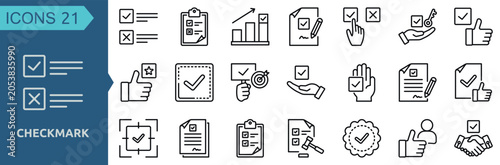 Bild auf Leinwand Checkmark icon collection set outline
