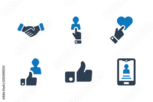 Social media icons in a clean grid arrangement during a studio shoot with a white background