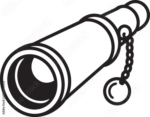 Black and white cannon illustration Vector