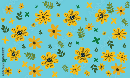 seamless pattern with yellow flowers