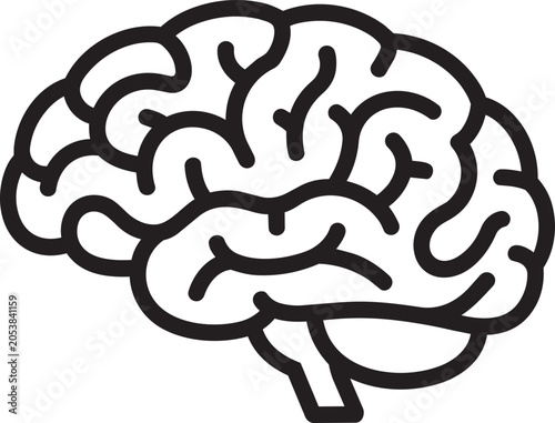Simple brain illustration vector icon Vector