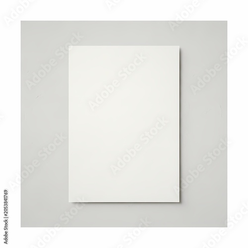 Blank white paper overlay on neutral grey background. Clean minimalist design.