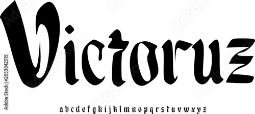 Tableau sur toile Victoruz Vintage Blackletter Font Alphabet – Elegant Medieval Display Typeface f