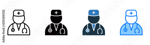 Doctor icon multiple style vector illustration