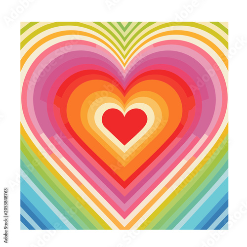 Retro Heart Shape Graphic