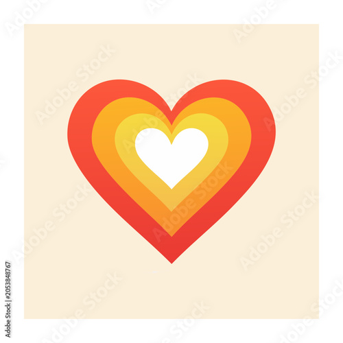 Retro Layered Heart Graphic