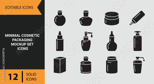 Foto Minimal Cosmetic Packaging Icons for Modern Product Branding Concepts
