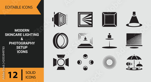 Bild auf Leinwand Modern Skincare Lighting Icons for Beauty Photography and Product Displays