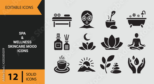 Foto Spa Wellness Skincare Icons for Relaxation Beauty and Self Care