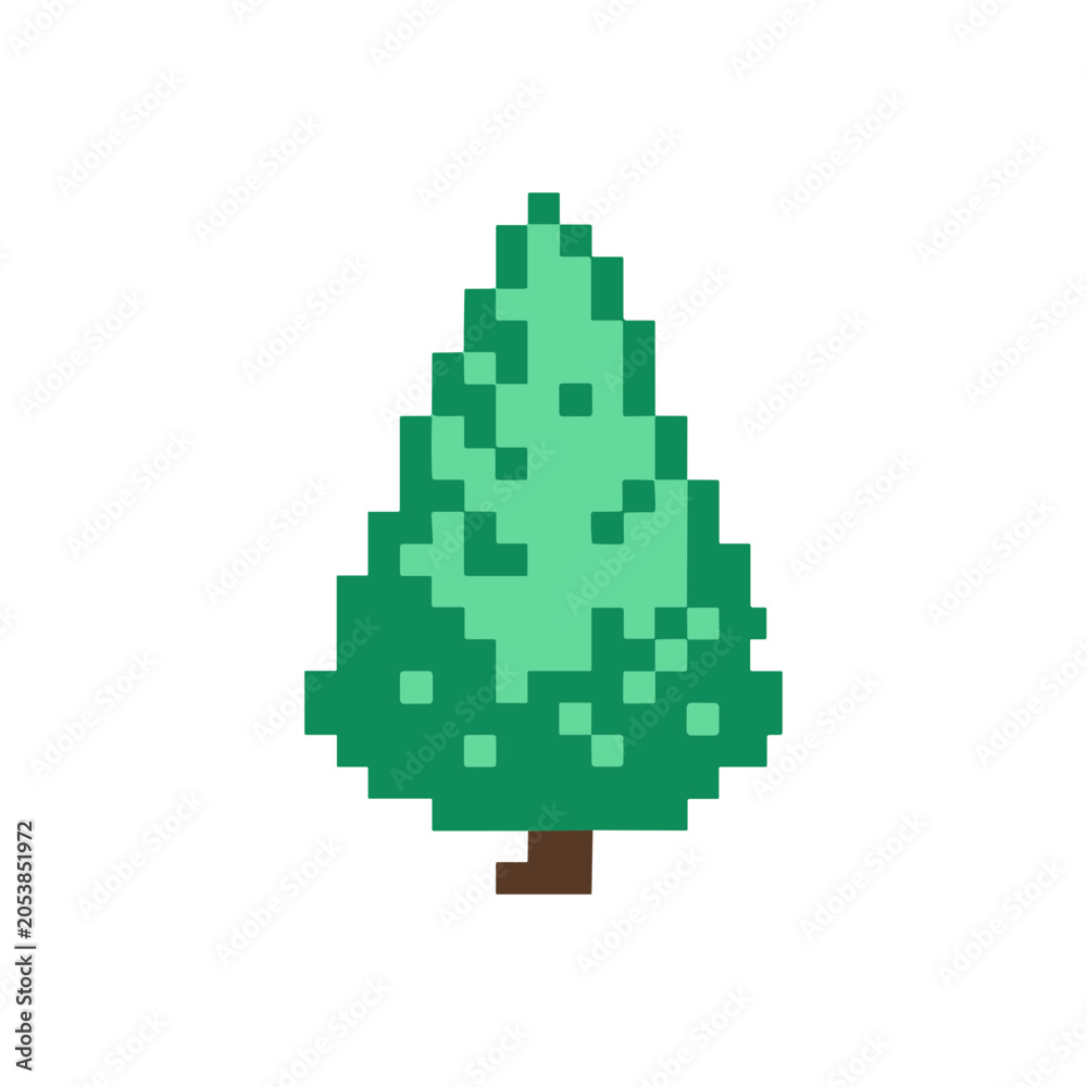Fototapeta premium Retro Pixelated Tree illustration