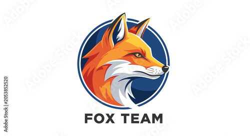 Obraz na plátně Artistic Fox Logo Design - Clever Animal Mascot for Team or Brand