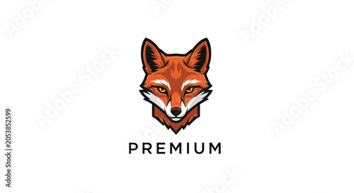 Konstfotografi Premium Fox Logo - Fierce Animal Head Illustration