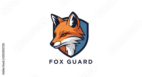 Foto Fox Guard Logo: Fierce Animal Emblem for Security and Protection