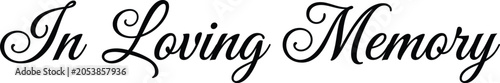 Konstfotografi In loving memory text graphic isolated on transparent background for sympathy de