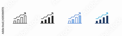 Tableau sur toile Set of growth icon collection in multiple style