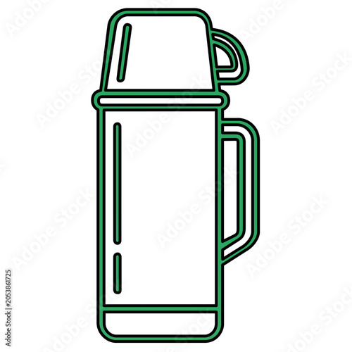 Sleek reusable water bottle flask vector icon illustration for sustainable living concepts, highlighting eco-friendly habits, reducing single-use plastic, and promoting healthy daily hydration.