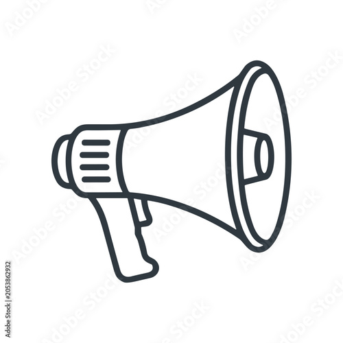 Tableau sur toile Black and white megaphone illustration.