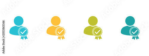 Canvas-taulu Specialization icons collection with multicolor styles representing skills and e