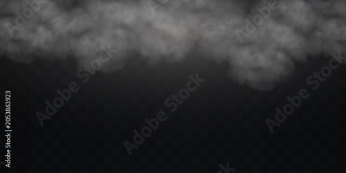 Photography White smoke, steam, or fog creating an ethereal atmosphere on a transparent back