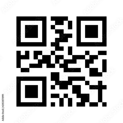 QR Code Symbol Isolated on White transparent background for Digital Scanning