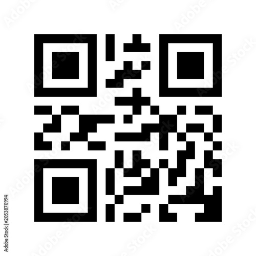 QR Code Symbol Isolated on White transparent background for Digital Scanning