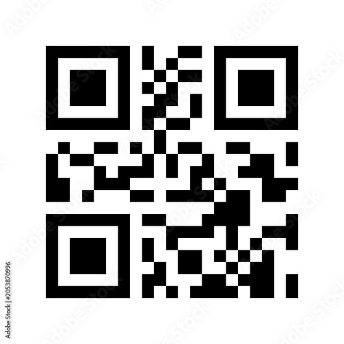 QR Code Symbol Isolated on White transparent background for Digital Scanning