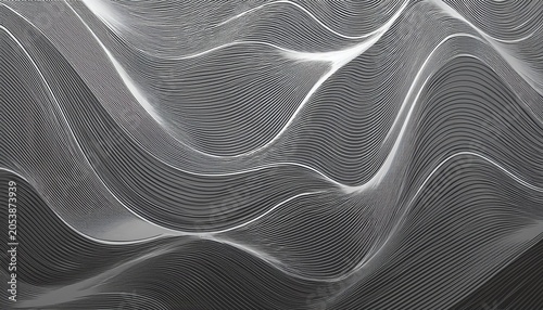 Grey Flowing Wave Lines