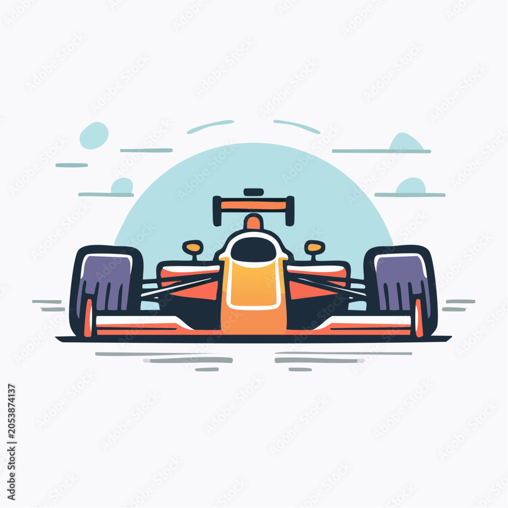Obraz premium Stylized Formula 1 Race Car Illustration